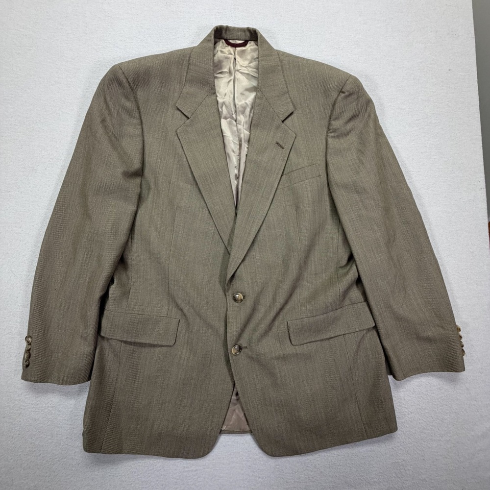 Hart Schaffner & Marx Mens Blazer Regular Fit Brown Micro Pattern 42L
